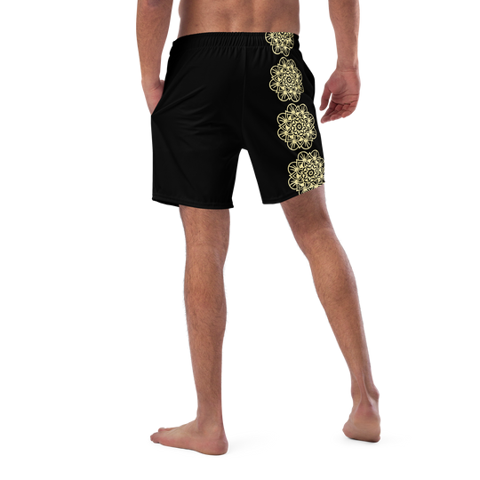 Short yoga bikram - maillot de bain - mandala jaune - homme