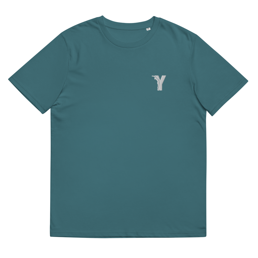 T-shirt en coton biologique - Y brodé blanc-YOFE YOGA