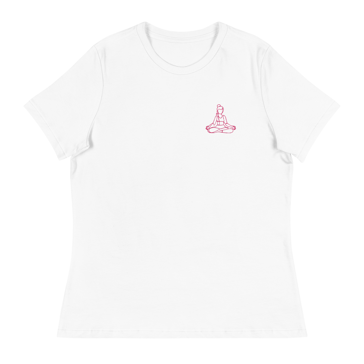 Tenue de yoga femme pour débuter : t-shirt méditation brodé en coton YOFE