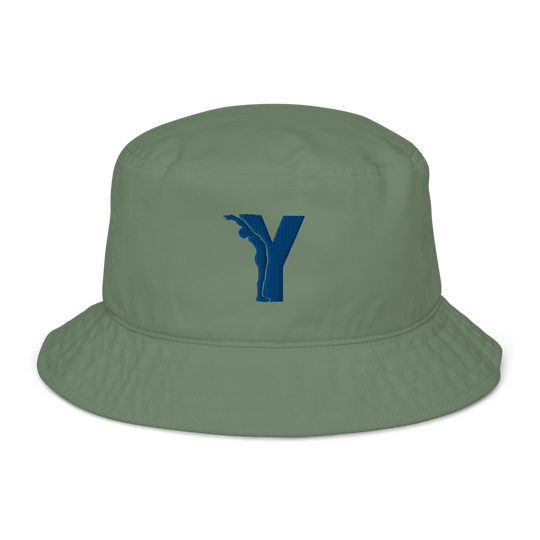 Bob Yofe en coton biologique, couleur naturelle avec logo Yofe brodé en bleu Yoga