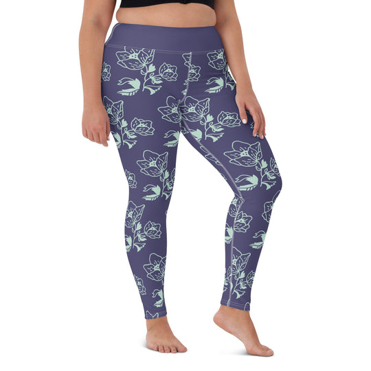 Legging de Yoga lavande et fleurs-yofe yoga