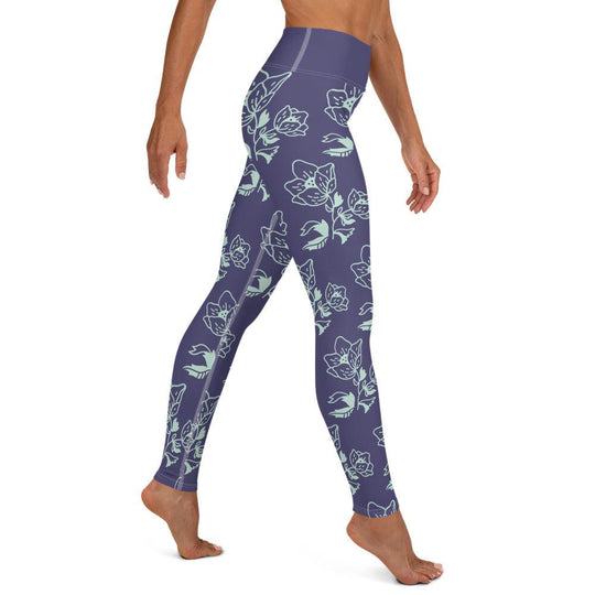 Legging de Yoga lavande et fleurs-yofe yoga