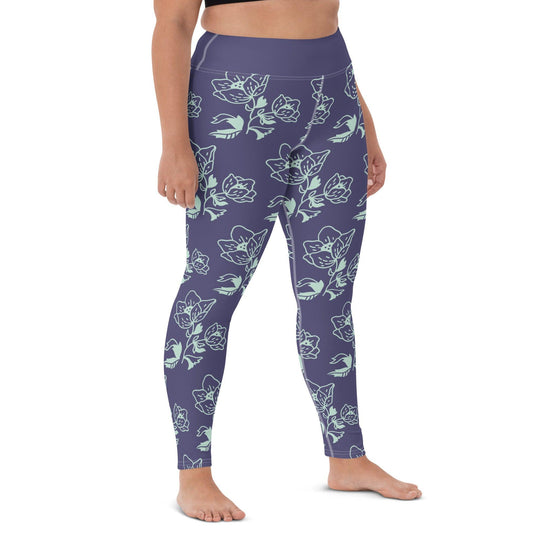 Legging de Yoga lavande et fleurs-yofe yoga