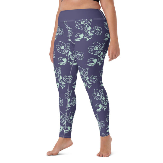 Legging de Yoga lavande et fleurs-yofe yoga