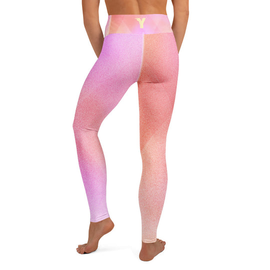 Legging yoga femme dégradé rose et pêche