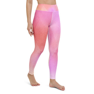 Women's pink and peach gradient yoga leggings