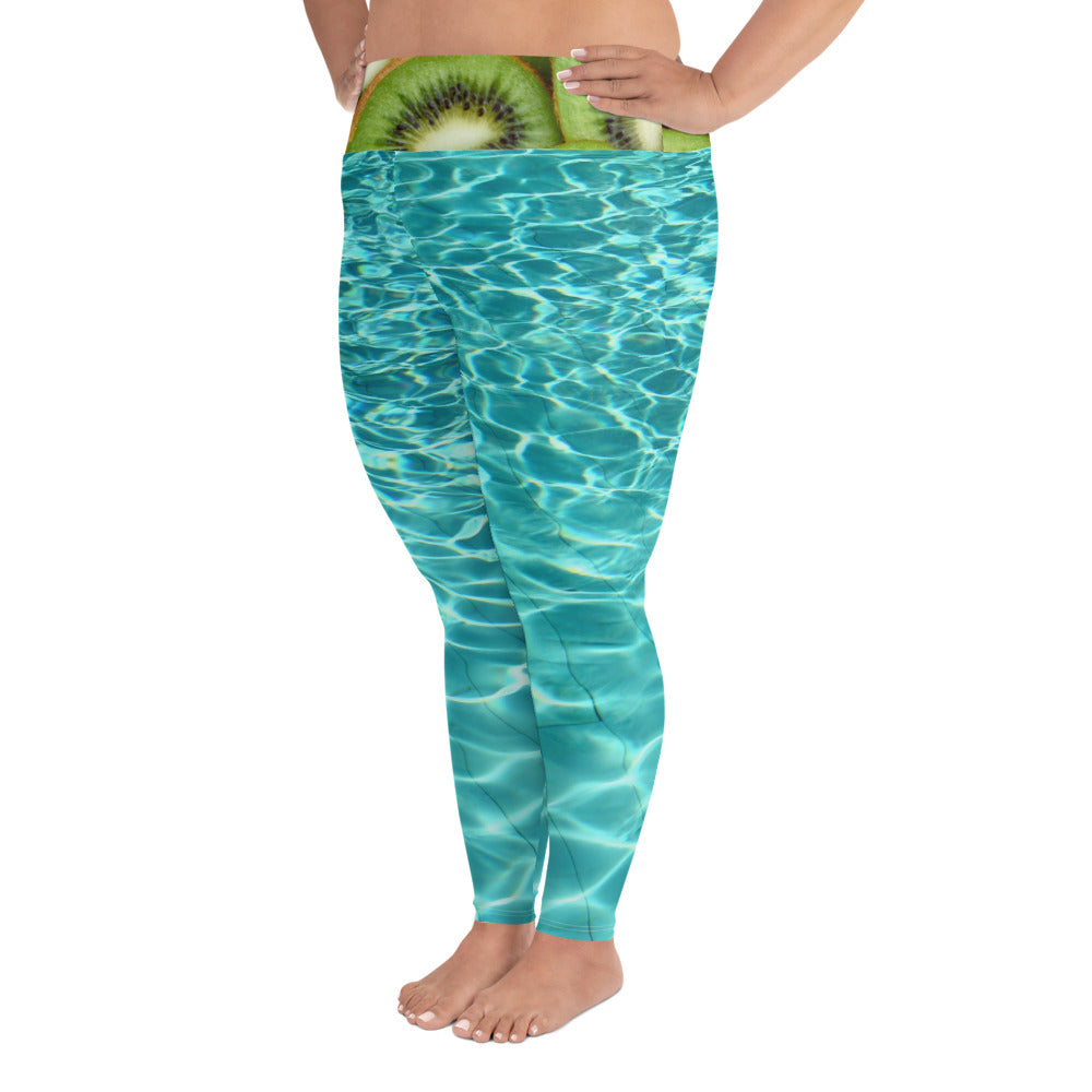Legging yoga grande taille - Kiwi splash