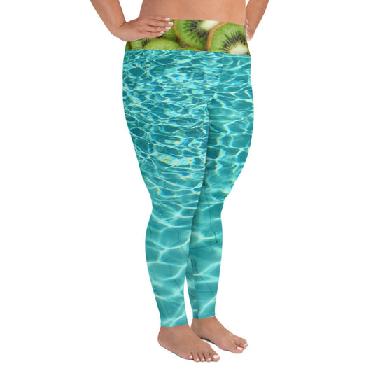 Legging yoga grande taille - Kiwi splash