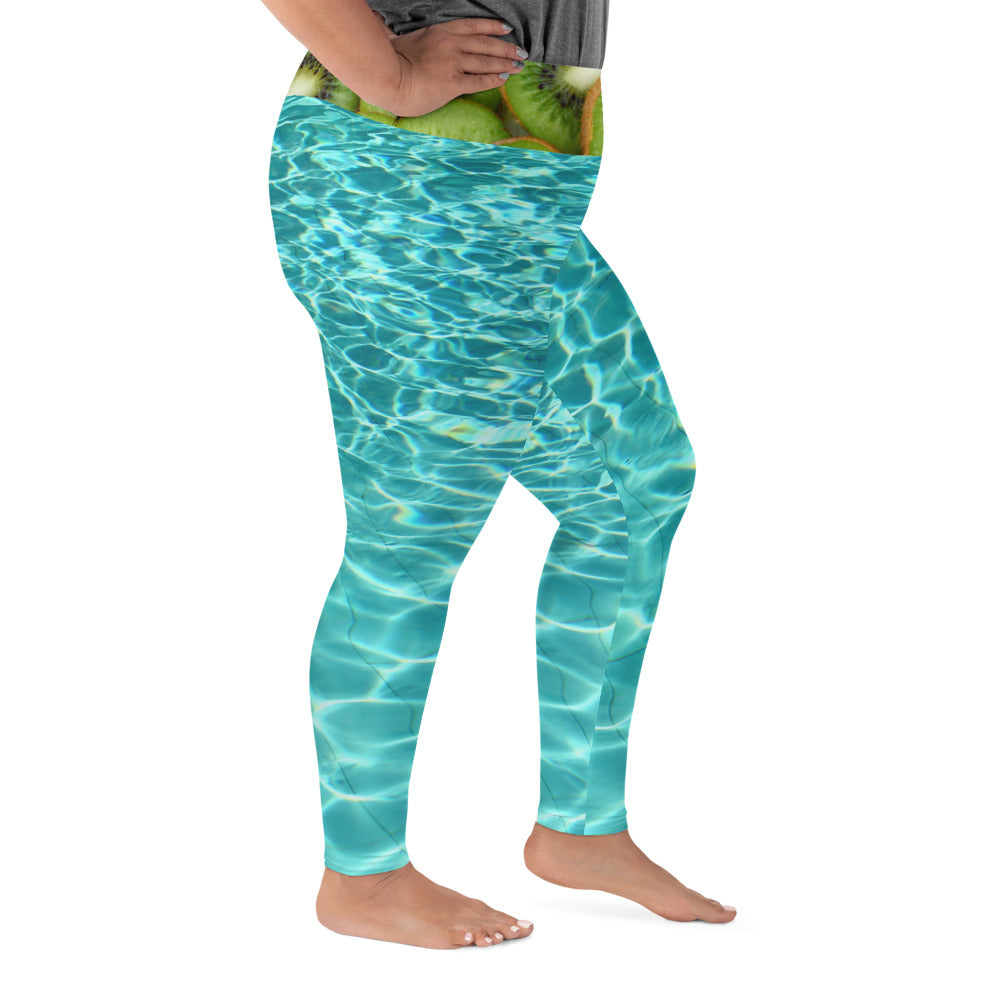 Legging yoga grande taille - Kiwi splash