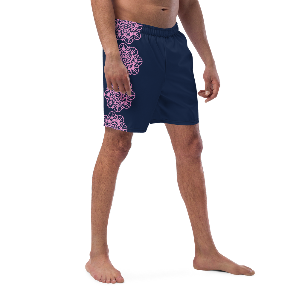 Short yoga bikram - maillot de bain - Fleurs roses - homme