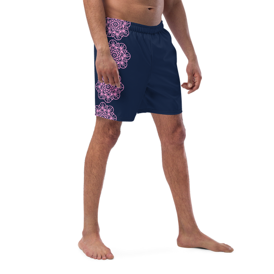 Short yoga bikram - maillot de bain - Fleurs roses - homme