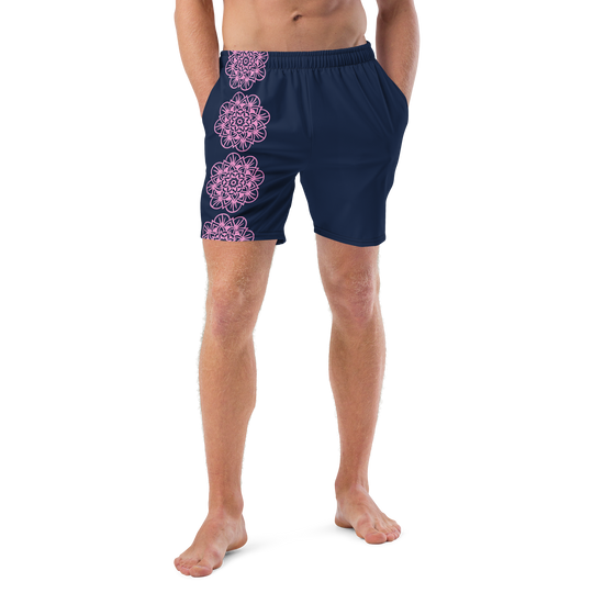 Short yoga bikram - maillot de bain - Fleurs roses - homme