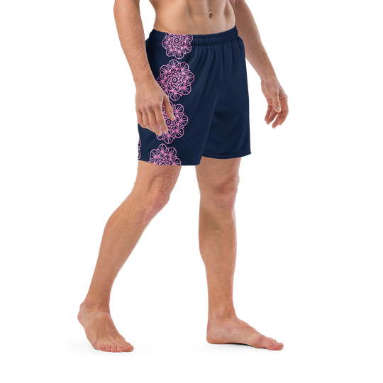 Short yoga bikram - maillot de bain - Fleurs roses - homme