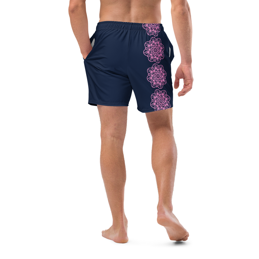 Short yoga bikram - maillot de bain - Fleurs roses - homme