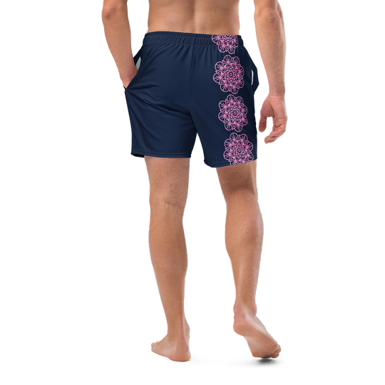 Short yoga bikram - maillot de bain - Fleurs roses - homme
