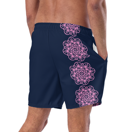 Short yoga bikram - maillot de bain - Fleurs roses - homme