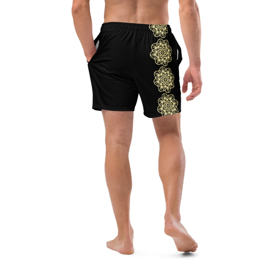 Short yoga bikram - maillot de bain - mandala jaune - homme