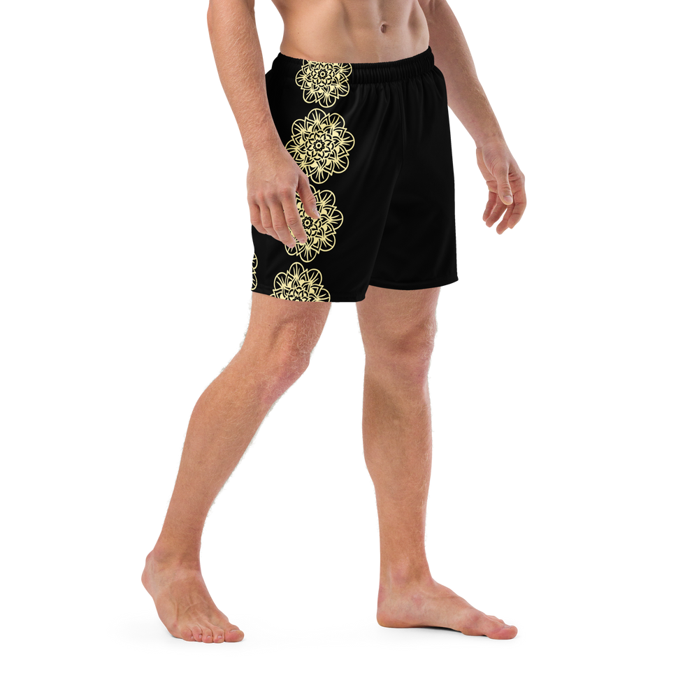 Short yoga bikram - maillot de bain - mandala jaune - homme
