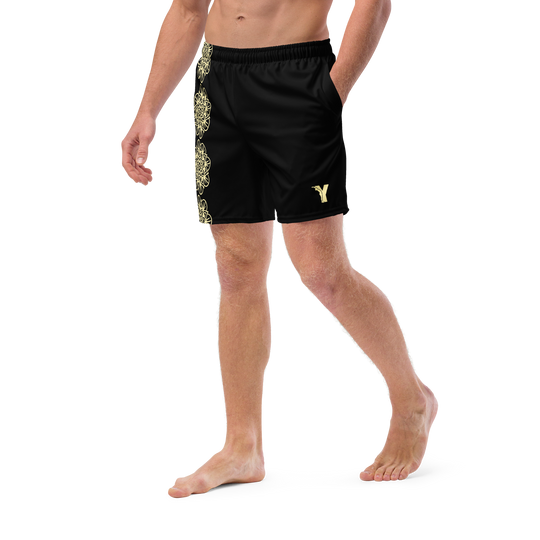 Short yoga bikram - maillot de bain - mandala jaune - homme
