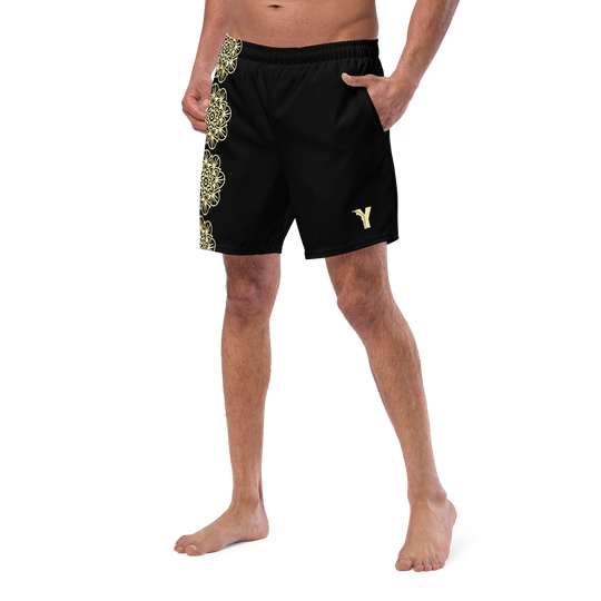 Short yoga bikram - maillot de bain - mandala jaune - homme