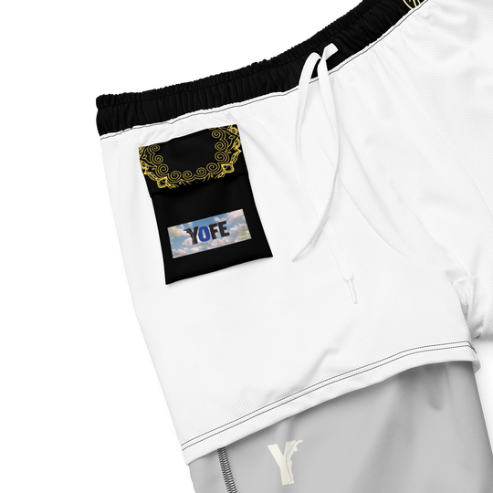 Short yoga bikram - maillot de bain - mandala jaune - homme