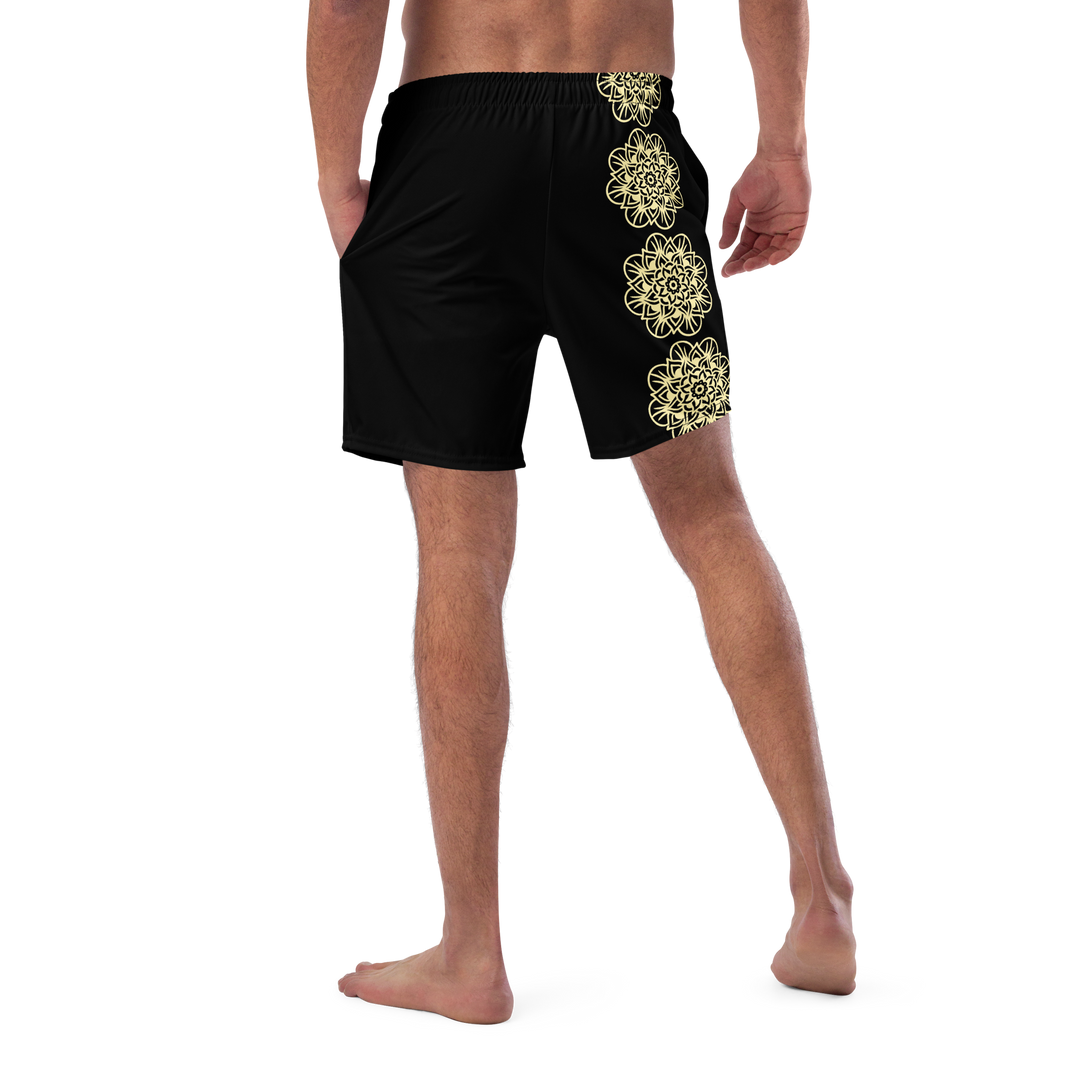 Short yoga bikram - maillot de bain - mandala jaune - homme