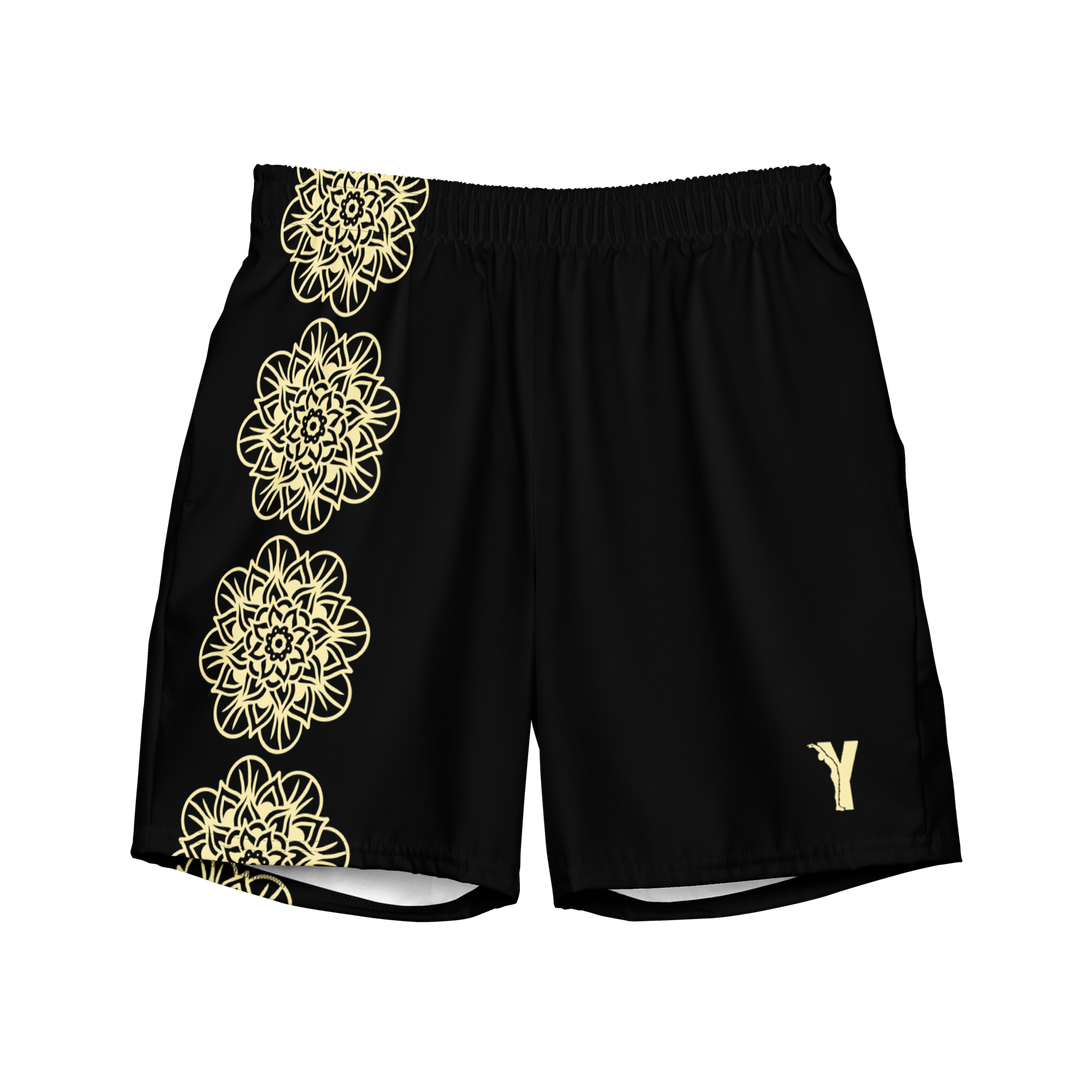 Short yoga bikram - maillot de bain - mandala jaune - homme