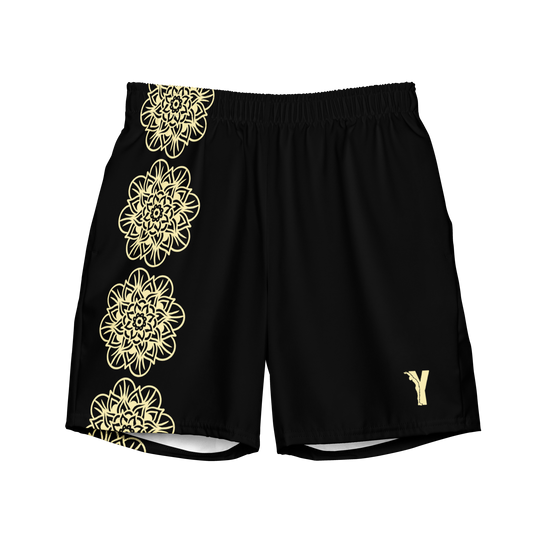 Short yoga bikram - maillot de bain - mandala jaune - homme