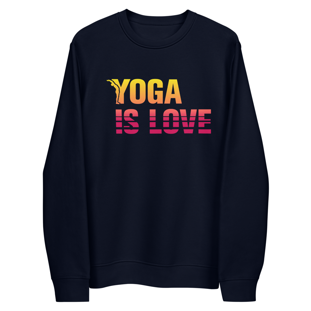Sweatshirt Éco-Responsable "Yoga Is Love" en Coton Bio - california