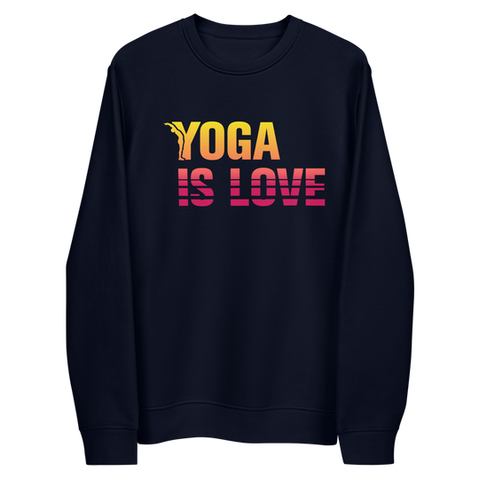 Sweatshirt Éco-Responsable "Yoga Is Love" en Coton Bio - california