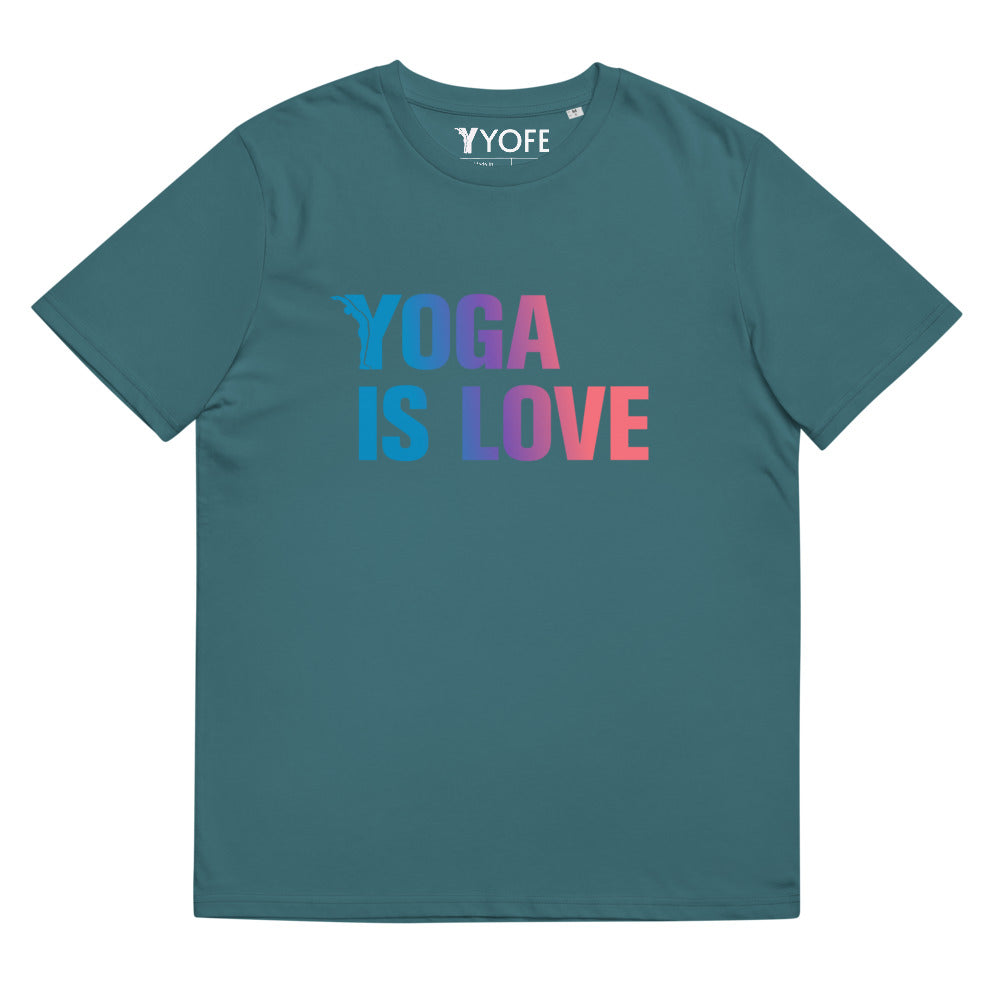 T-shirt Bio - Yoga is love - dégradé B/R-YOFE YOGA