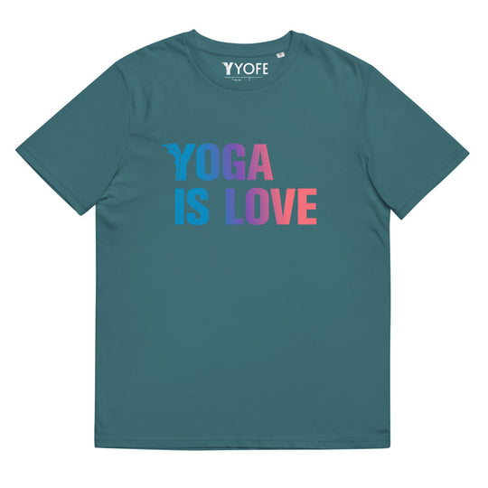 T-shirt Bio - Yoga is love - dégradé B/R-YOFE YOGA