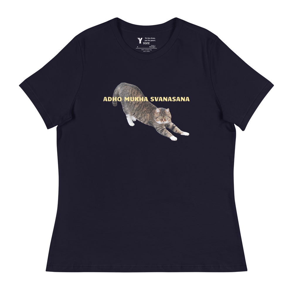 T-shirt ajuté femme - chien tête en bas (adho mukha svanasana)