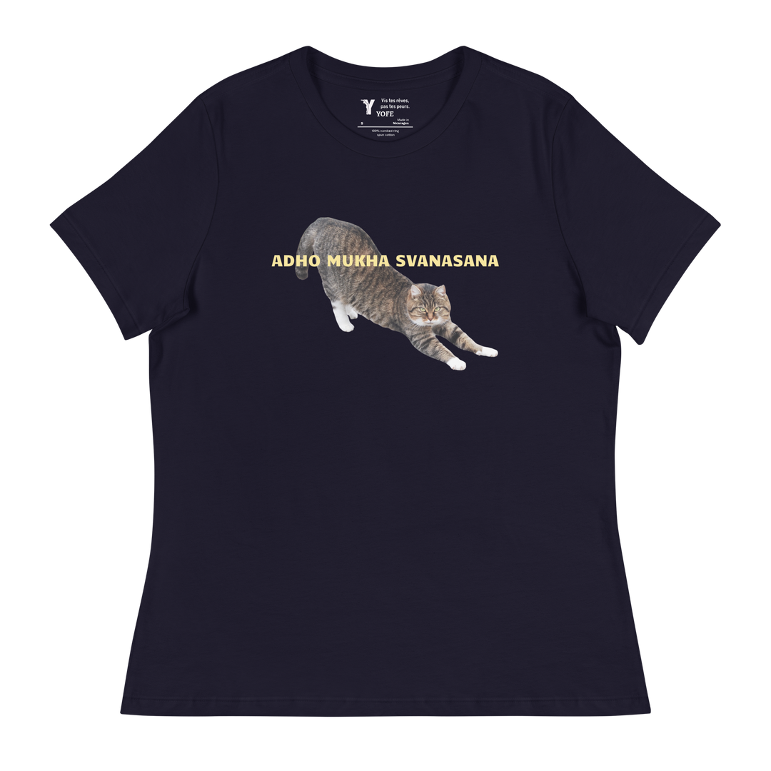 T-shirt ajuté femme - chien tête en bas (adho mukha svanasana)