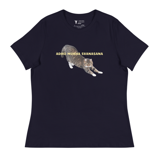 T-shirt ajuté femme - chien tête en bas (adho mukha svanasana)