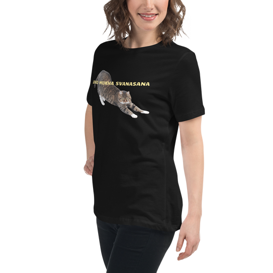 T-shirt ajuté femme - chien tête en bas (adho mukha svanasana)