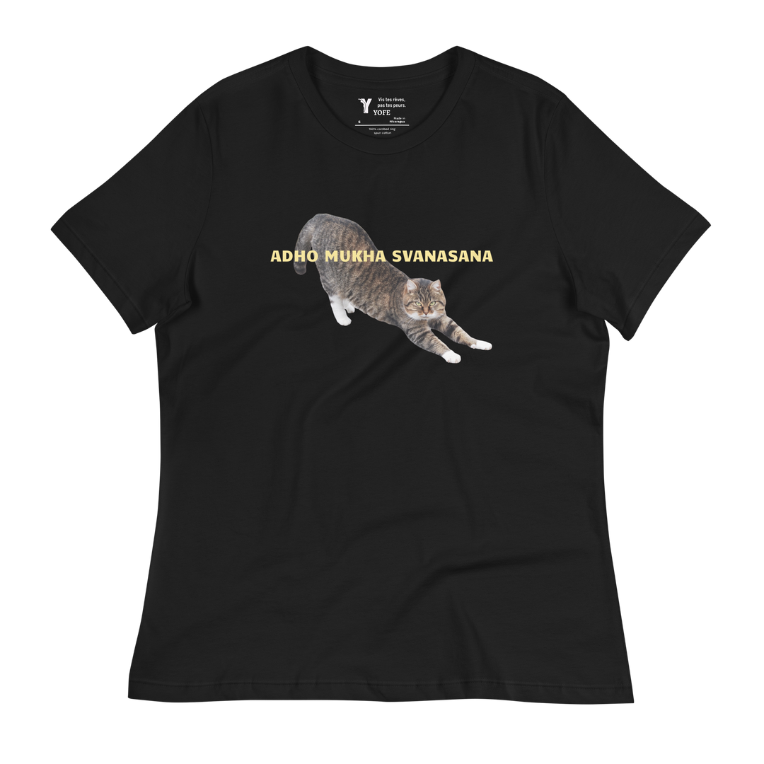T-shirt ajuté femme - chien tête en bas (adho mukha svanasana)