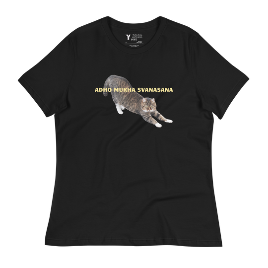 T-shirt ajuté femme - chien tête en bas (adho mukha svanasana)
