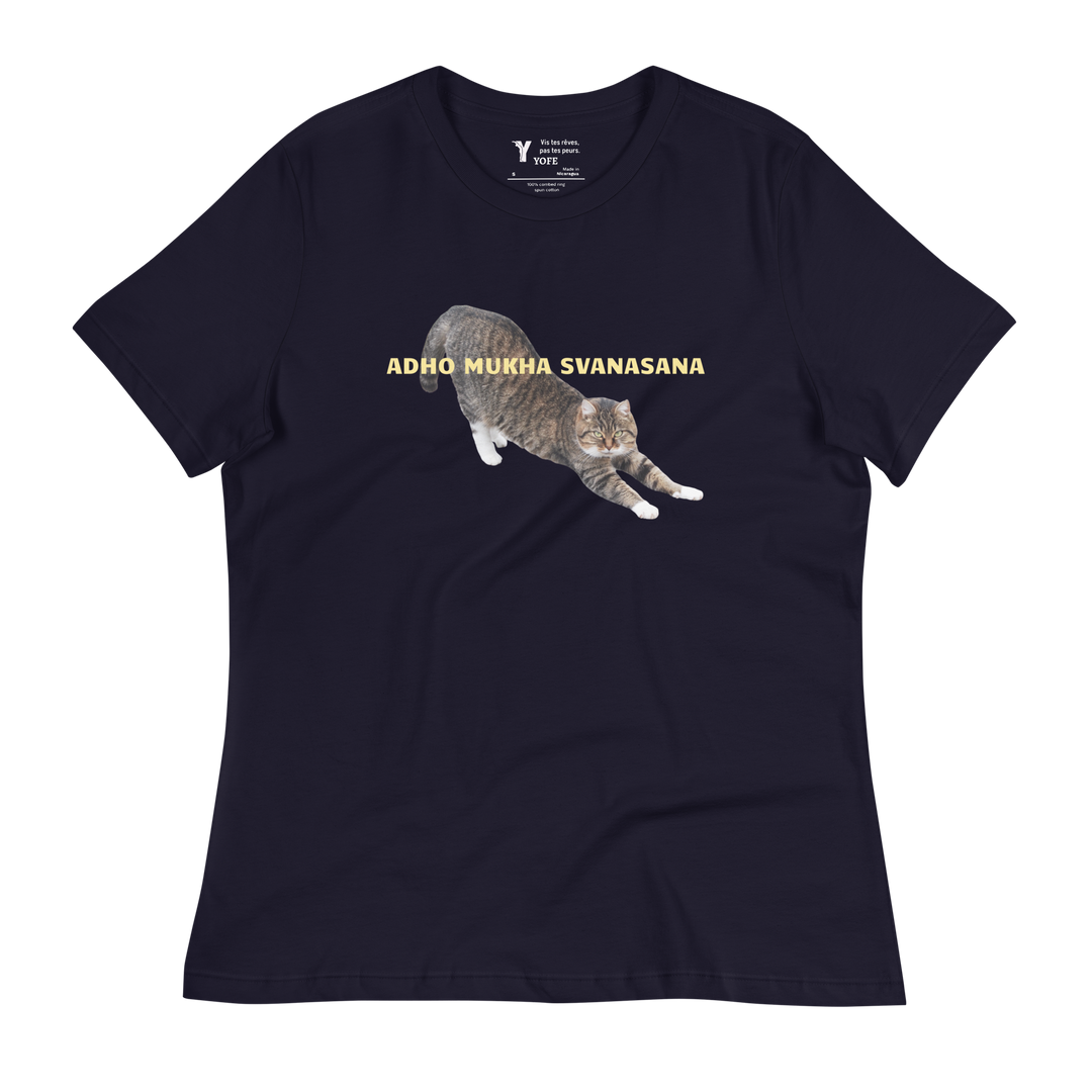 T-shirt ajuté femme - chien tête en bas (adho mukha svanasana)