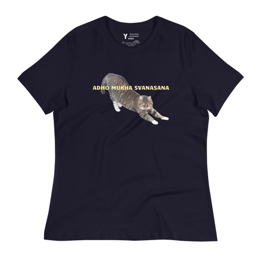 T-shirt ajuté femme - chien tête en bas (adho mukha svanasana)