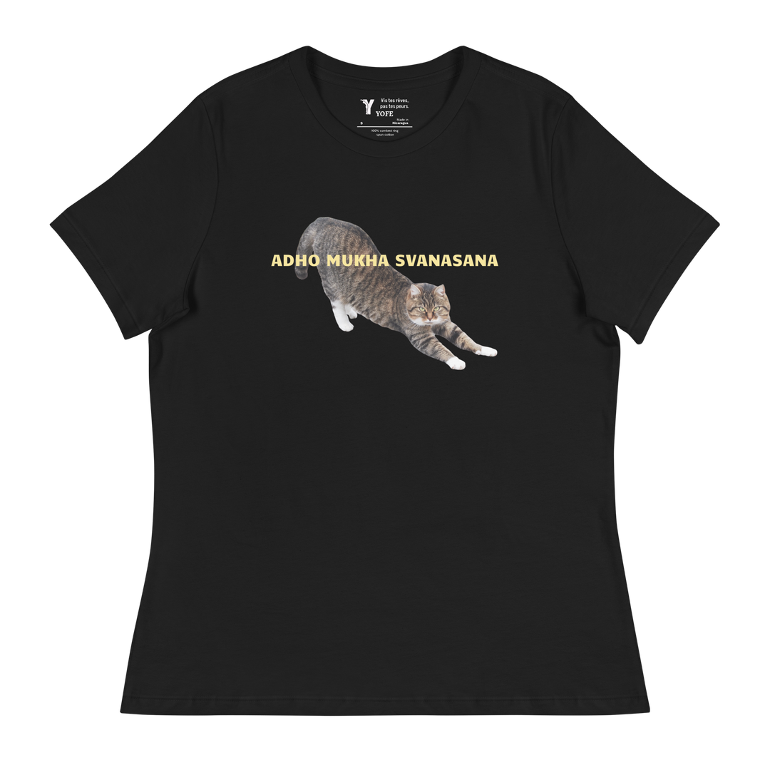 T-shirt ajuté femme - chien tête en bas (adho mukha svanasana)