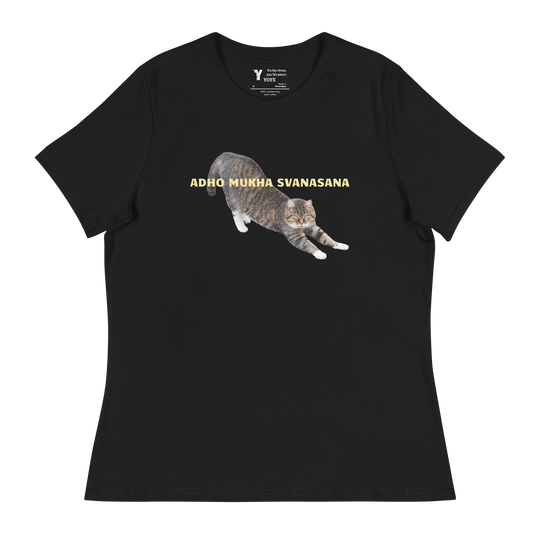 T-shirt ajuté femme - chien tête en bas (adho mukha svanasana)