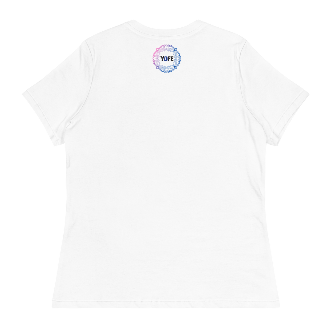 T-shirt blanc yoga décontracté femme - méditation - brodé