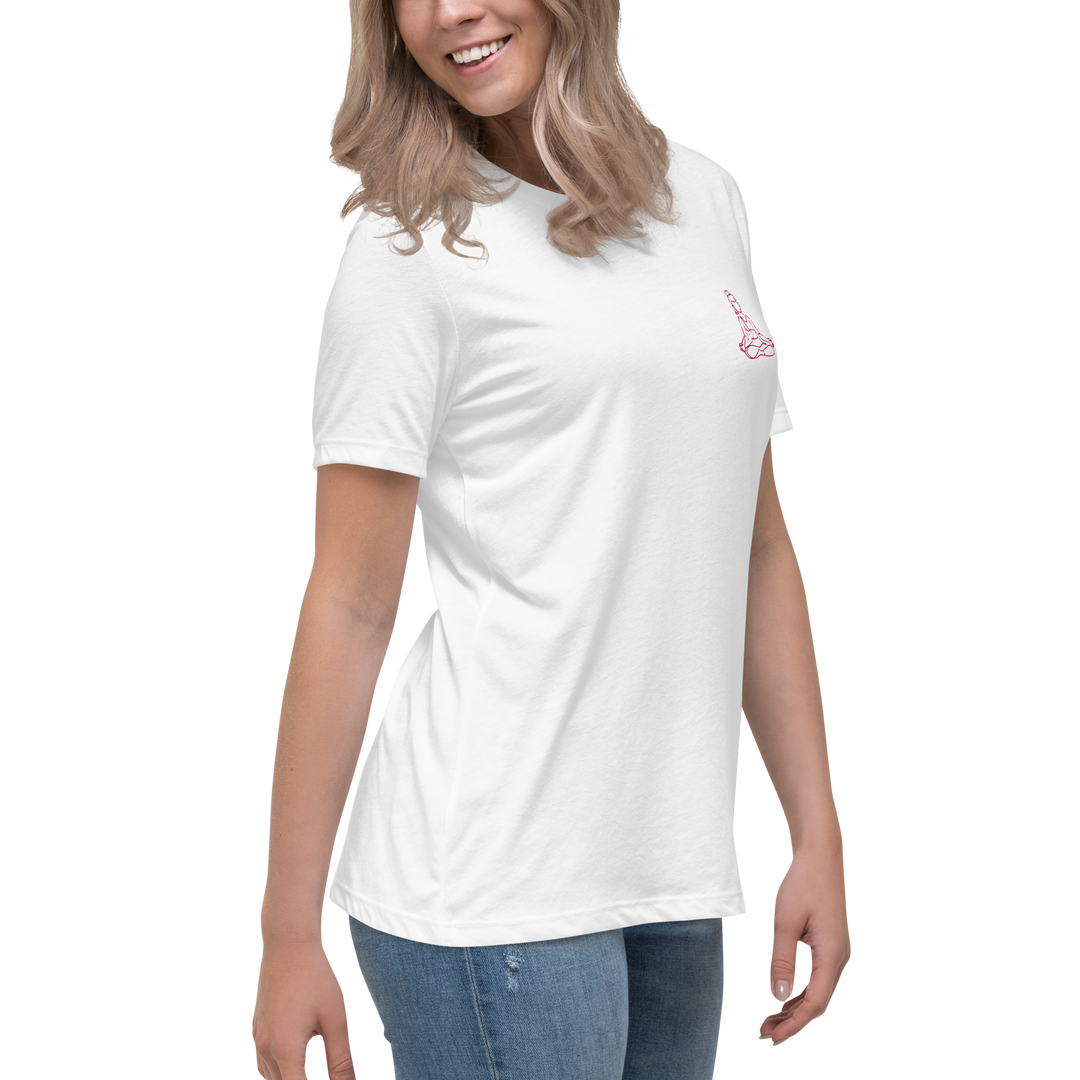 T-shirt blanc yoga décontracté femme - méditation - brodé