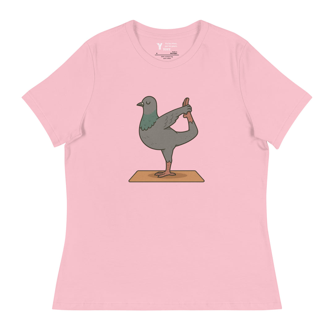 T-shirt décontracté - Femme - pigeon arc debout