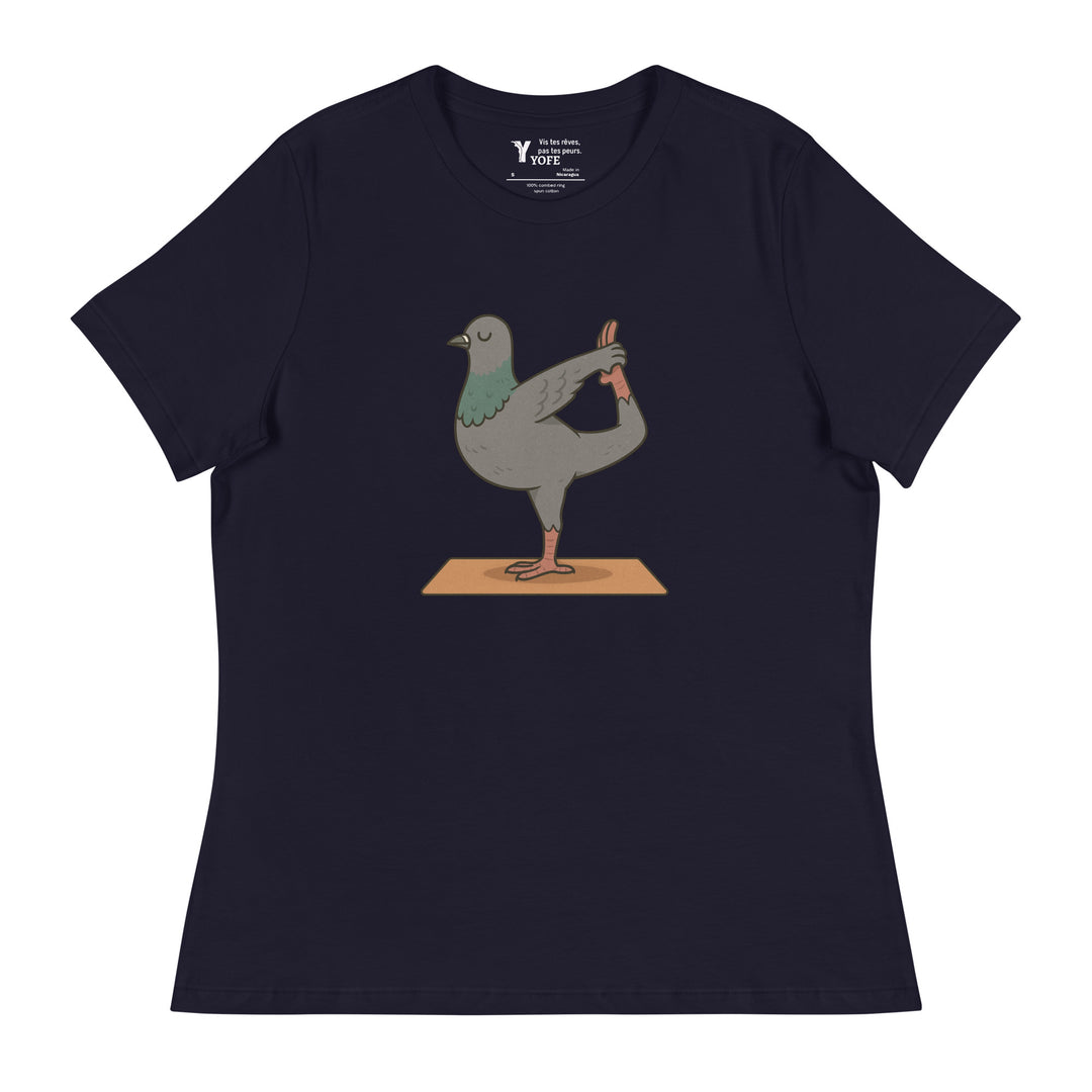 T-shirt décontracté - Femme - pigeon arc debout