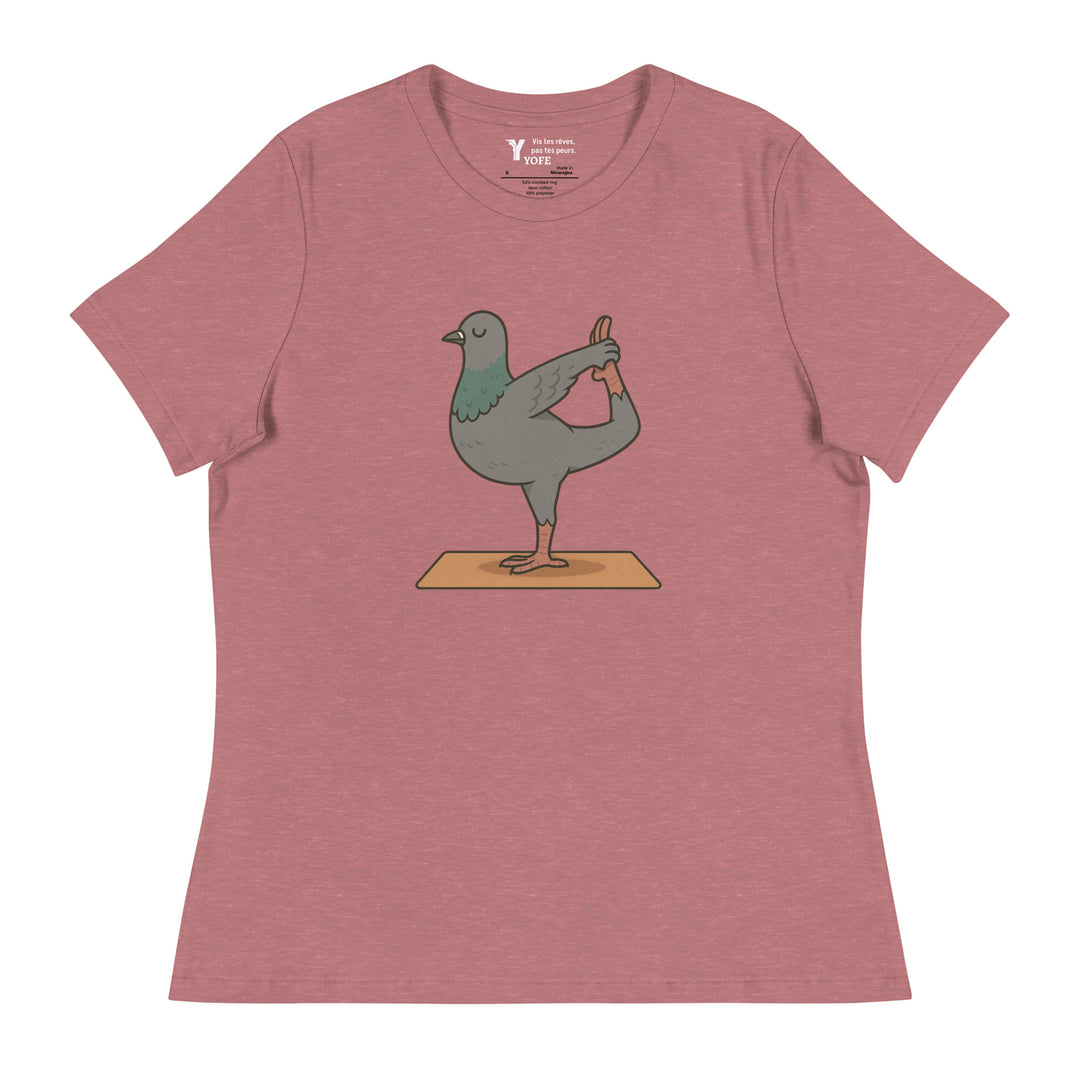 T-shirt décontracté - Femme - pigeon arc debout