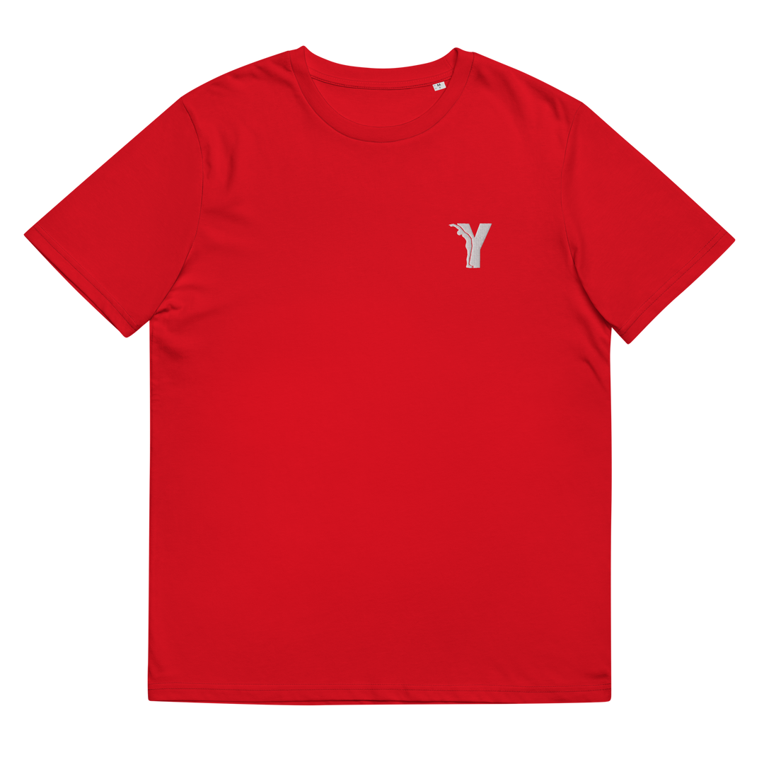 T-shirt en coton biologique - Y brodé blanc-YOFE YOGA