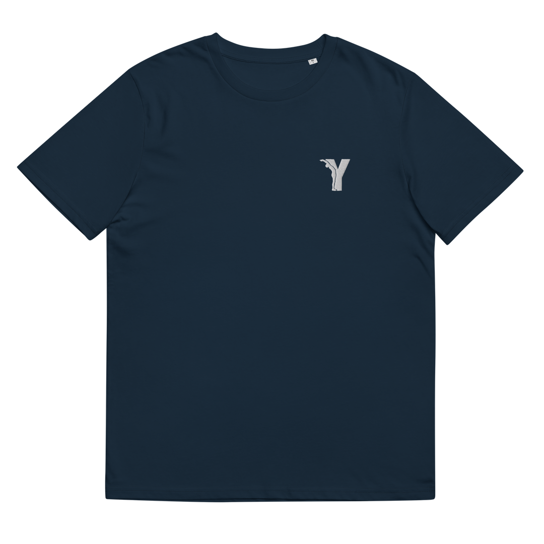 T-shirt en coton biologique - Y brodé blanc-YOFE YOGA