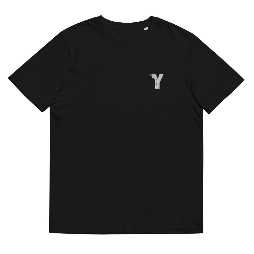 T-shirt en coton biologique - Y brodé blanc-YOFE YOGA
